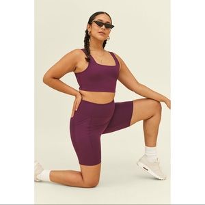 Girlfriend Collective Plum High Rise Bike Shorts